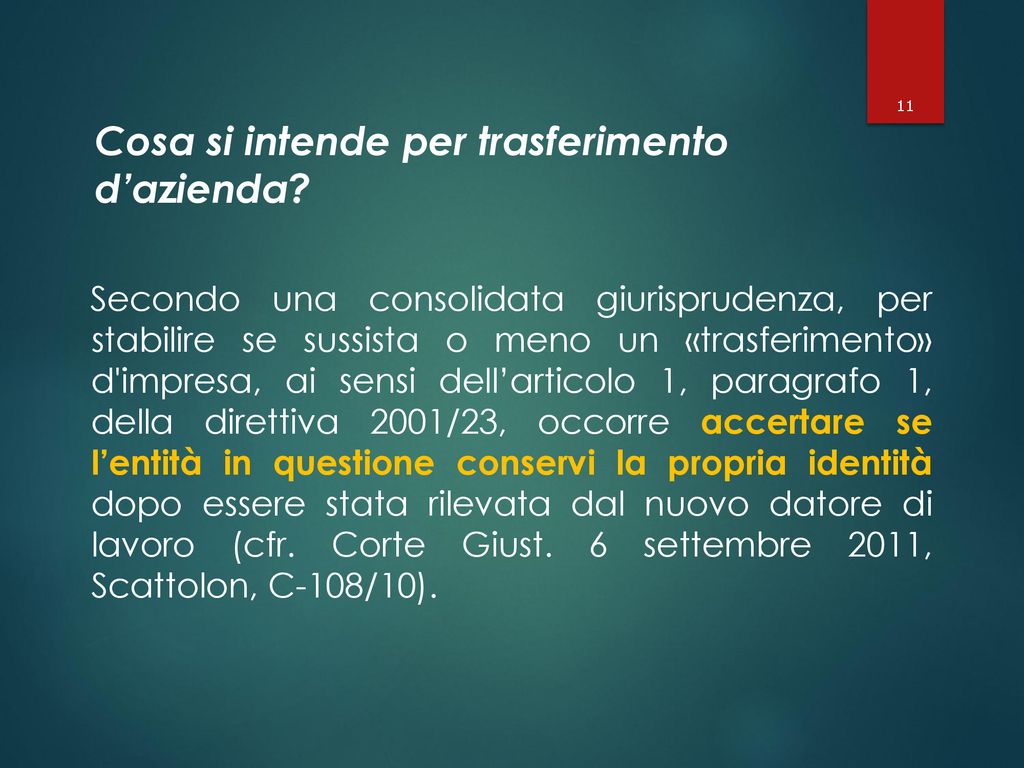 Il Trasferimento Dazienda Ppt Scaricare